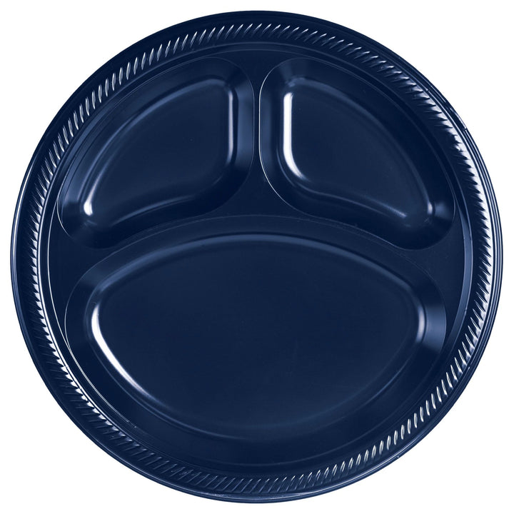 Navy Blue 10.25'' Divided Plates 20ct