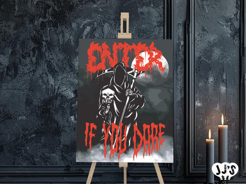 Enter If You Dare Bloody Halloween Party Welcome Sign