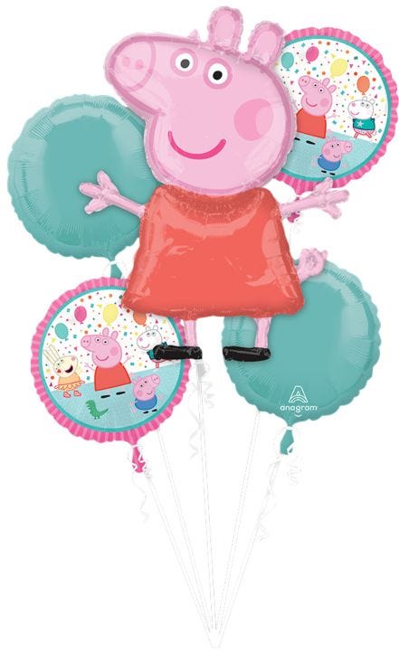 Peppa Pig Birthday Balloon Bouquet