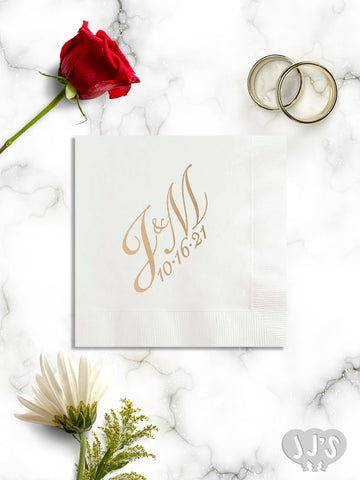 Personalized Classic Script Monogram Napkins