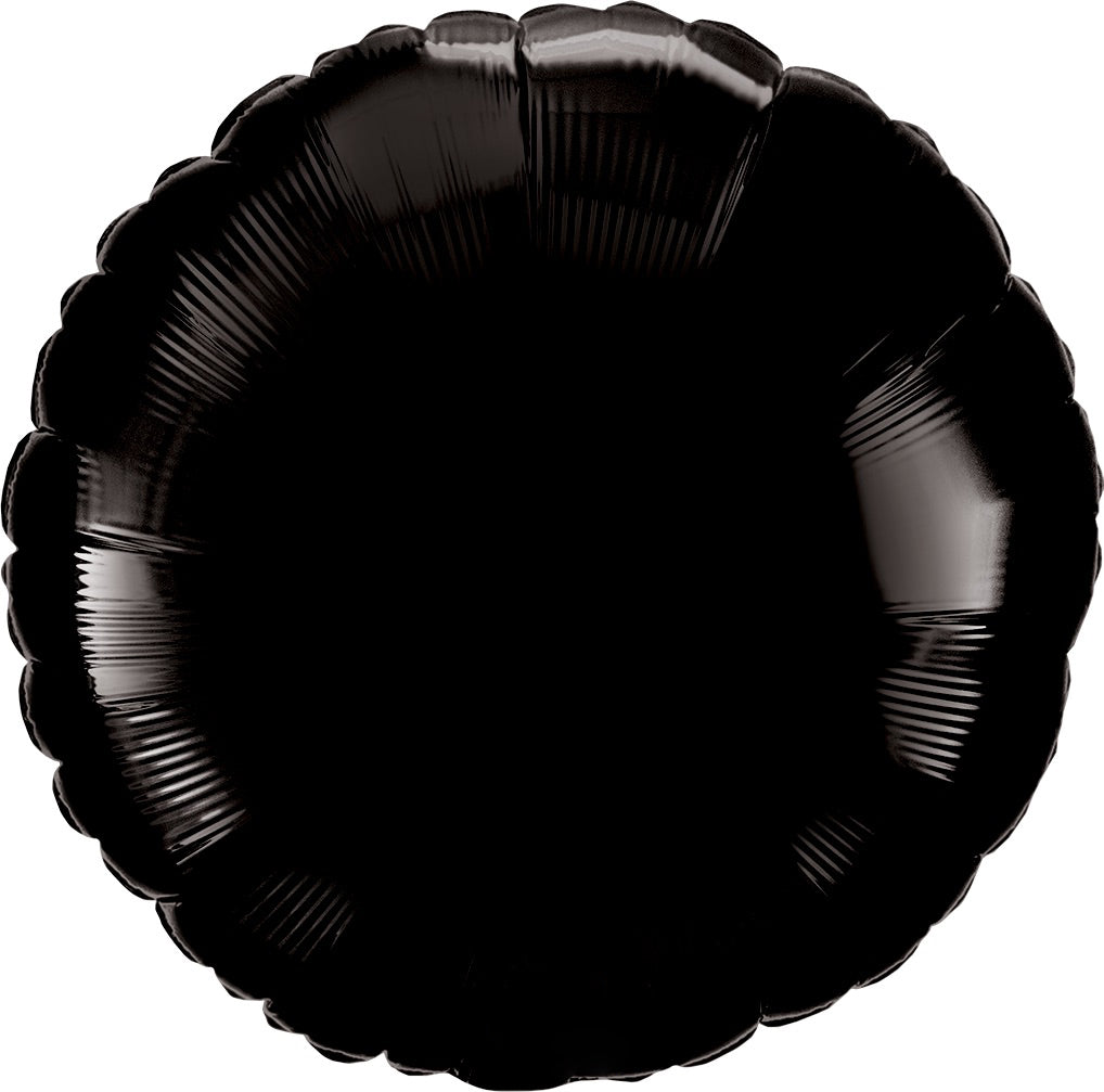 Black Round Mylar Balloon 18''