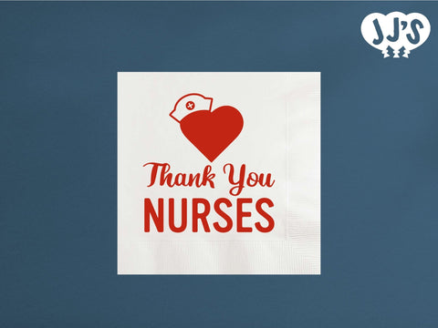 Nurses Week Napkins: Thank You Nurses Custom Napkins - JJ's Party House: Custom Party Favors, Napkins & Cups