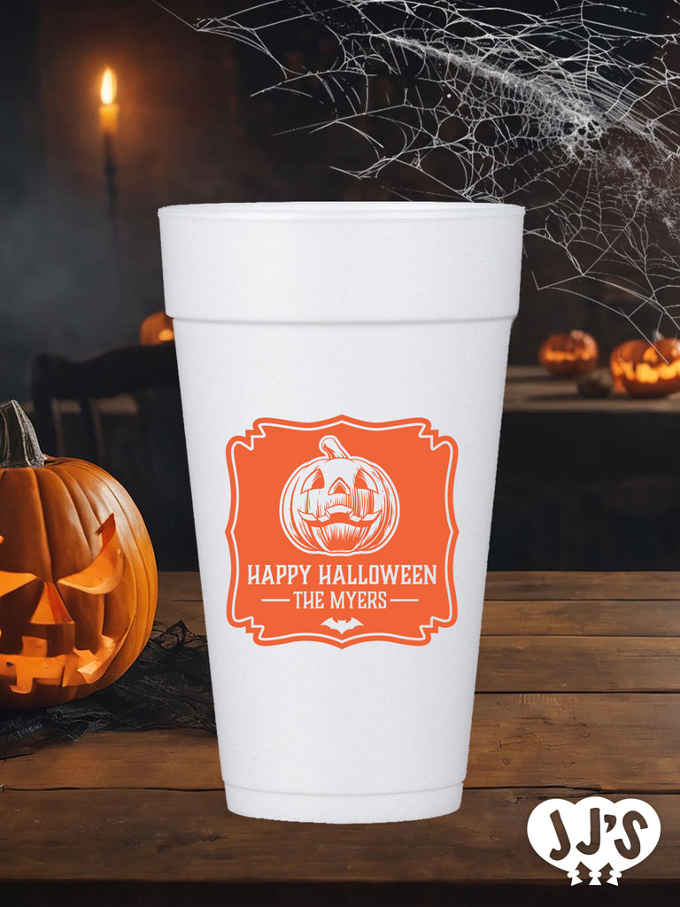 Happy Halloween Personalized Styrofoam Cups