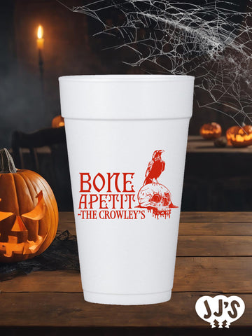 Bone Apetit Halloween Personalized Styrofoam Cups