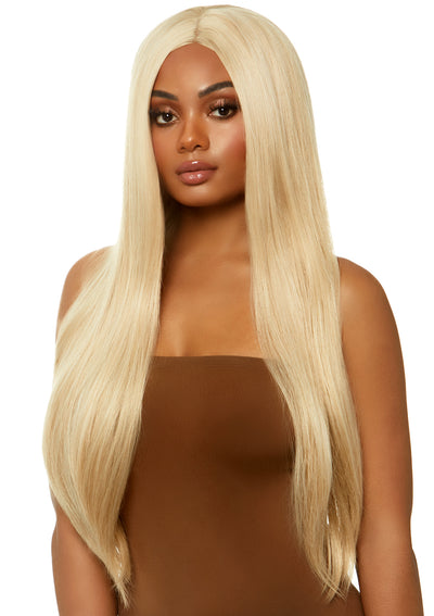 Long Straight Center Part Blacklight Wig