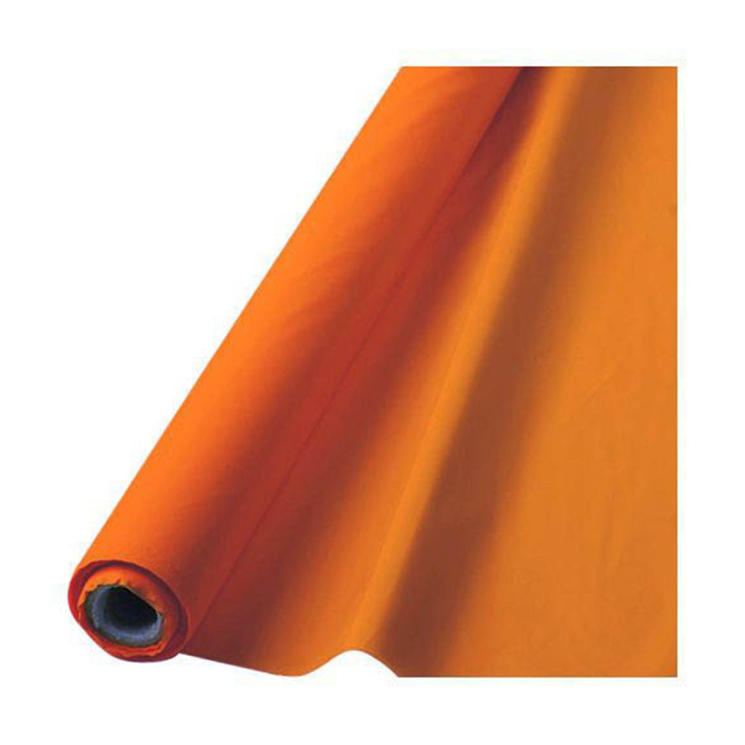 Orange Tangerine Plastic Table Cover Roll 40" x 150' - JJ's Party House McAllen, TX