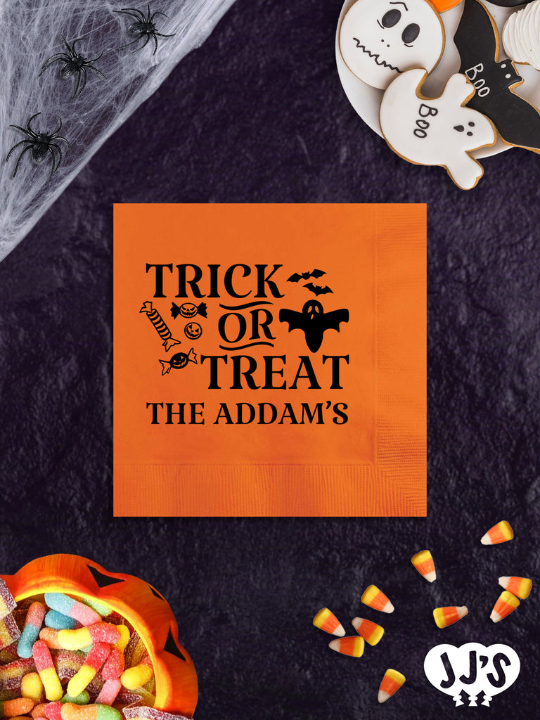 Trick or Treat Personalized Halloween Napkins