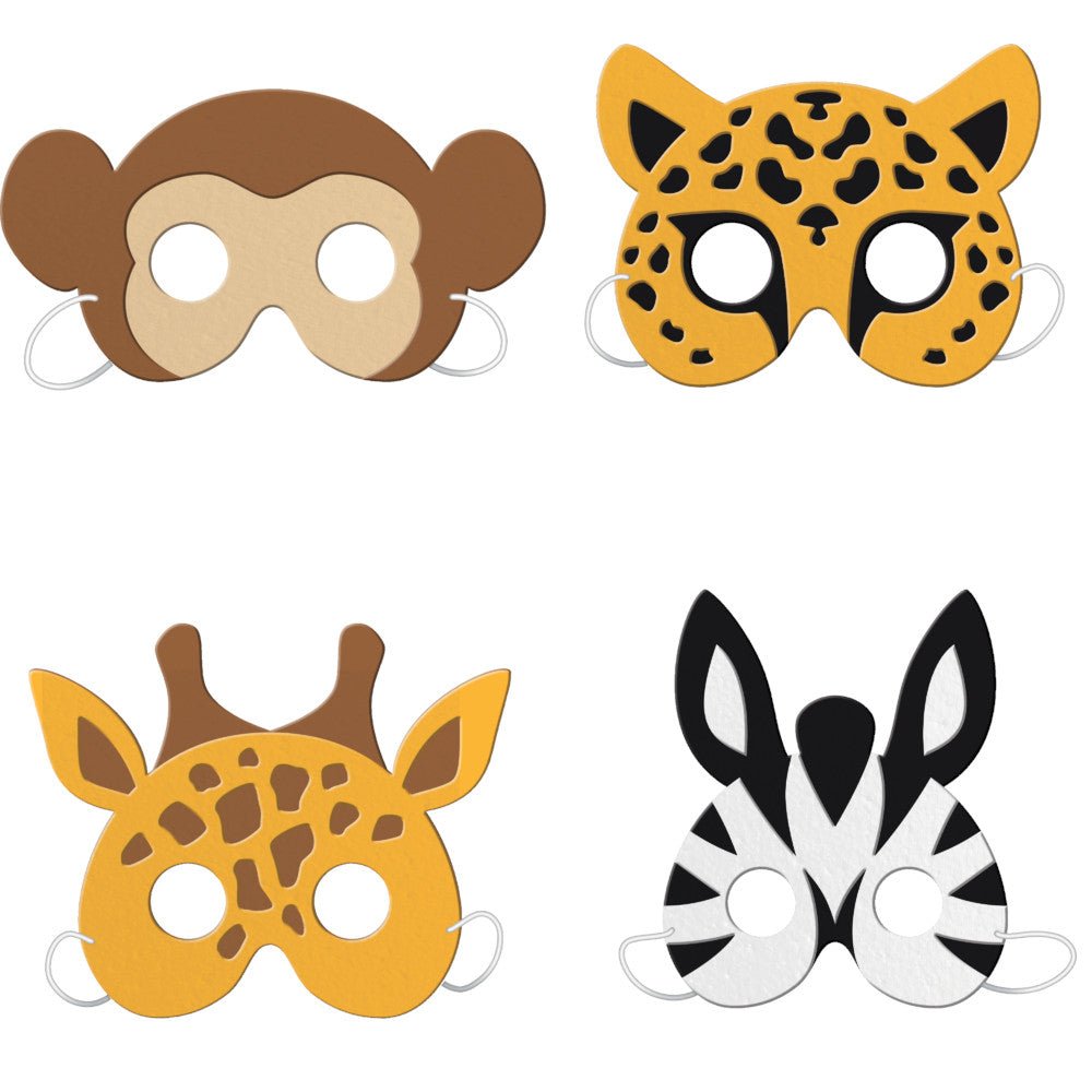 Party Animals Foam Masks 4pc - JJ's Party House: Birthday, Balloons & Custom Party Favors