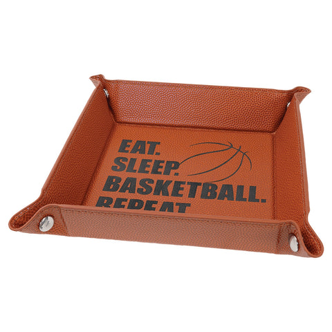 Personalized Basketball Leatherette Tray with Snaps 6
