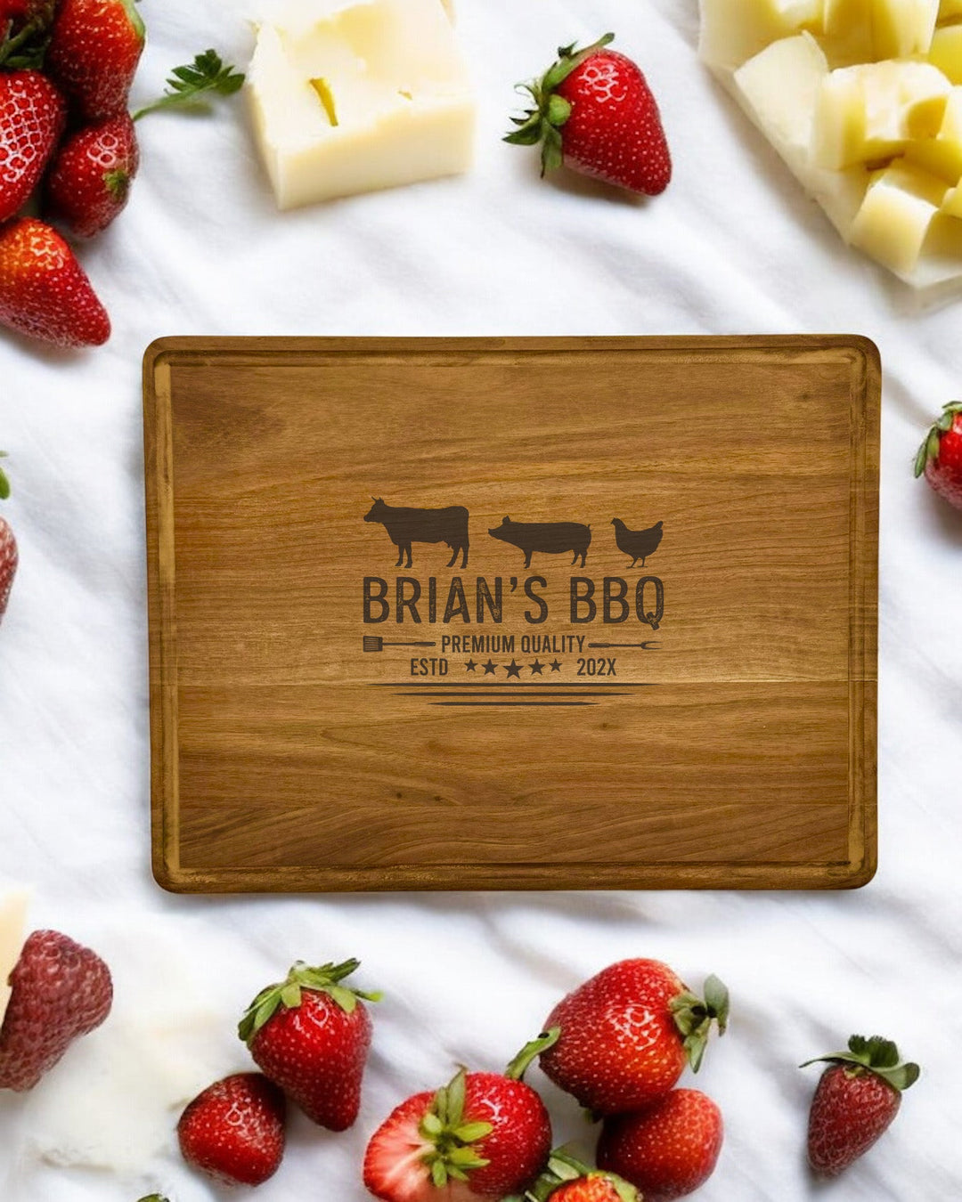 Personalized BBQ Walnut Cutting Board - JJ's Party House: Birthday, Balloons & Custom Party Favors