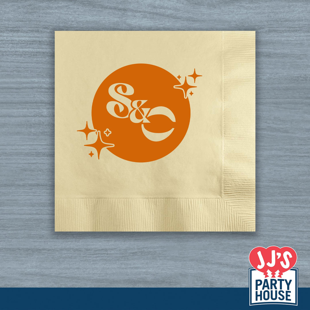 Personalized Disco Wedding Initials Party Napkins - JJ's Party House: Custom Party Favors, Napkins & Cups