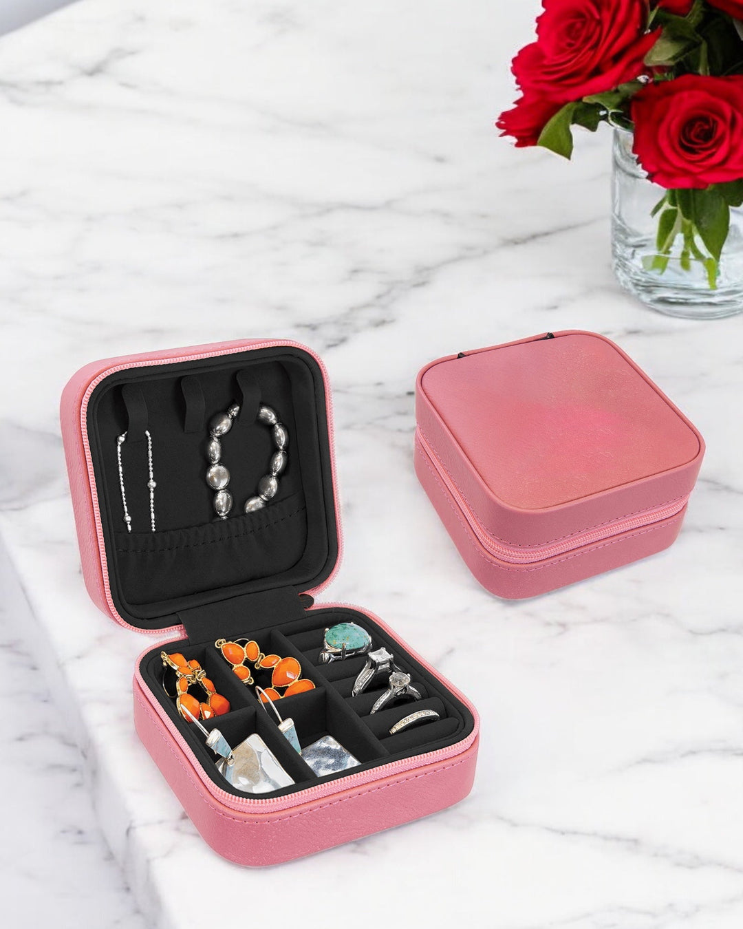 Personalized Leather Travel Jewelry Box - JJ's Party House: Birthday, Balloons & Custom Party Favors