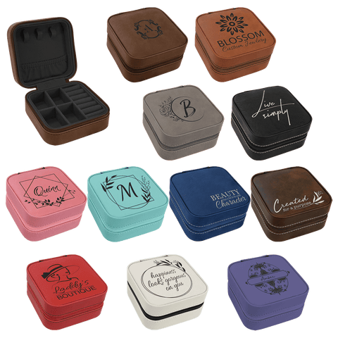 Personalized Leather Travel Jewelry Box - JJ's Party House: Birthday, Balloons & Custom Party Favors