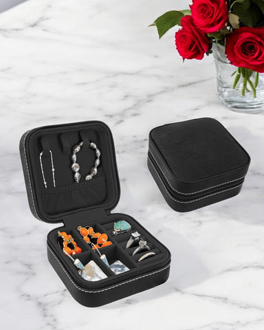 Personalized Leather Travel Jewelry Box - JJ's Party House: Birthday, Balloons & Custom Party Favors