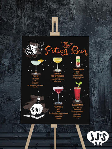 Personalized Potion Bar Halloween Drinks Sign - JJ's Party House: Birthday, Balloons & Custom Party Favors