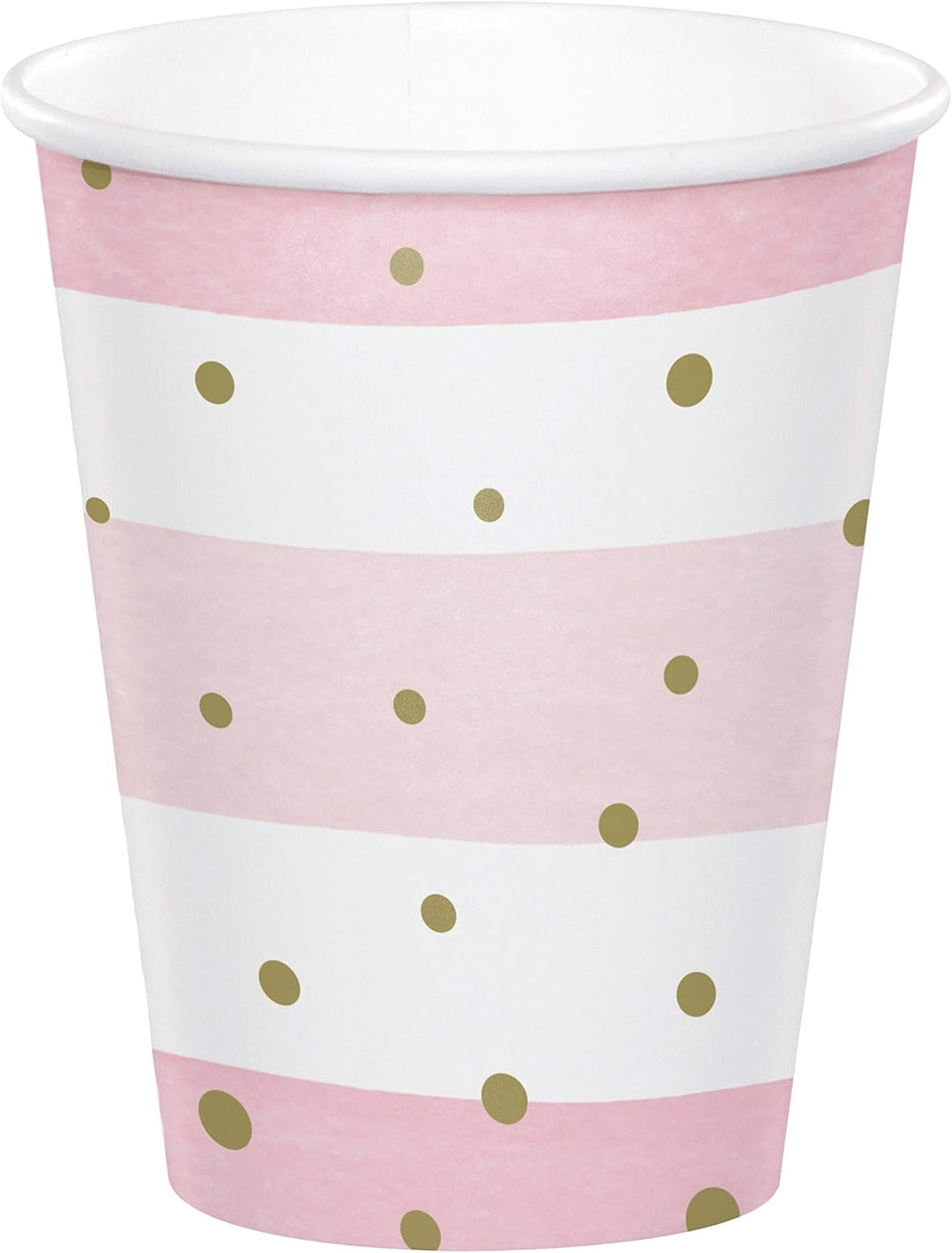 Pink and Gold Celebration 9oz Paper Cups 8ct - JJ's Party House McAllen, TX