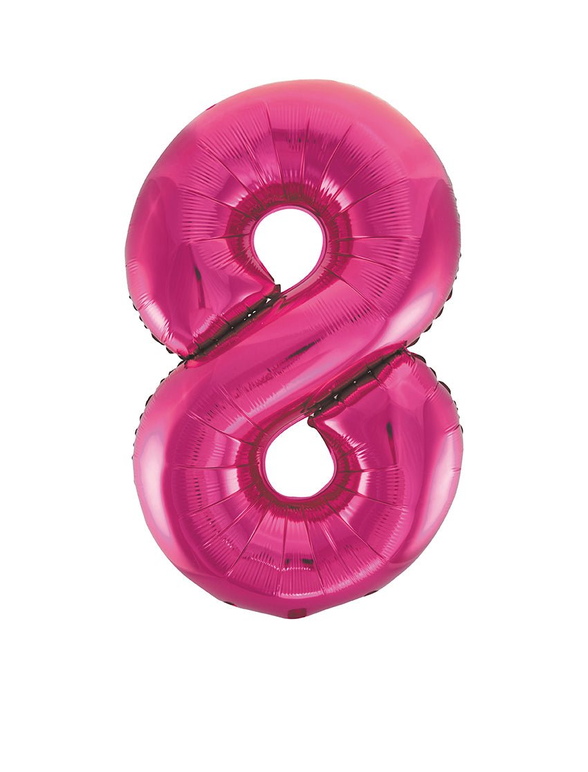 Pink Number 8 Balloon 34" - JJ's Party House: Custom Party Favors, Napkins & Cups