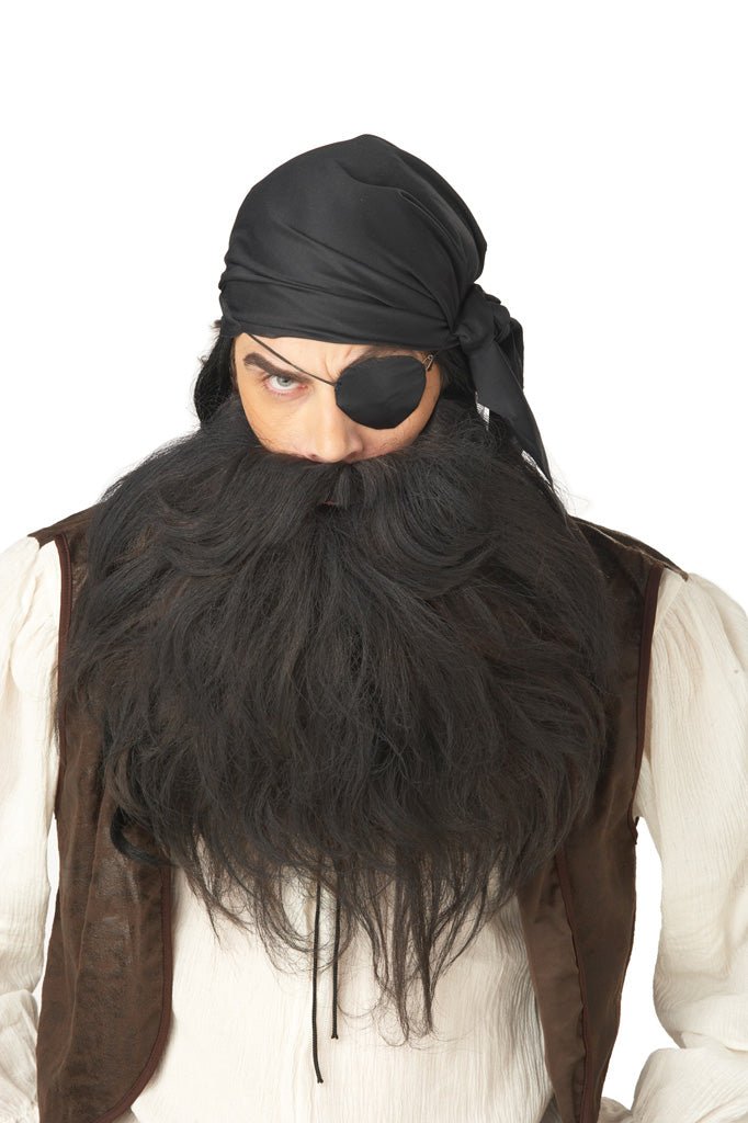 Pirate Beard & Moustache Black - JJ's Party House