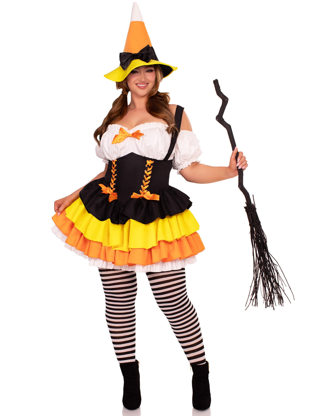 Plus Size Candy Corn Witch Costume - JJ's Party House