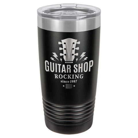 Polar Camel 20 oz. Black and Silver Ringneck Vacuum Insulated Tumbler - JJ's Party House: Birthday, Balloons & Custom Party Favors