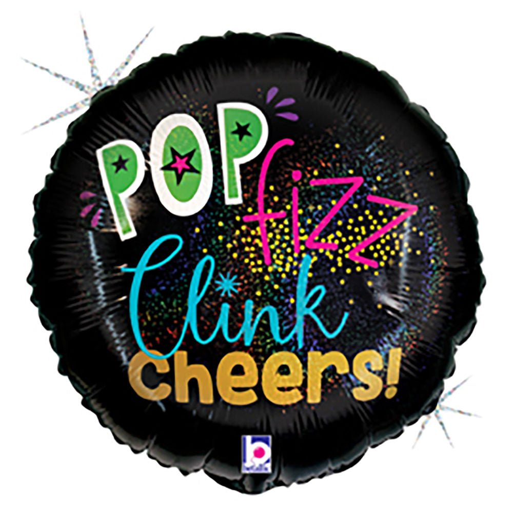 Pop Fizz New Year Mylar Balloon 18" - JJ's Party House: Birthday, Balloons & Custom Party Favors