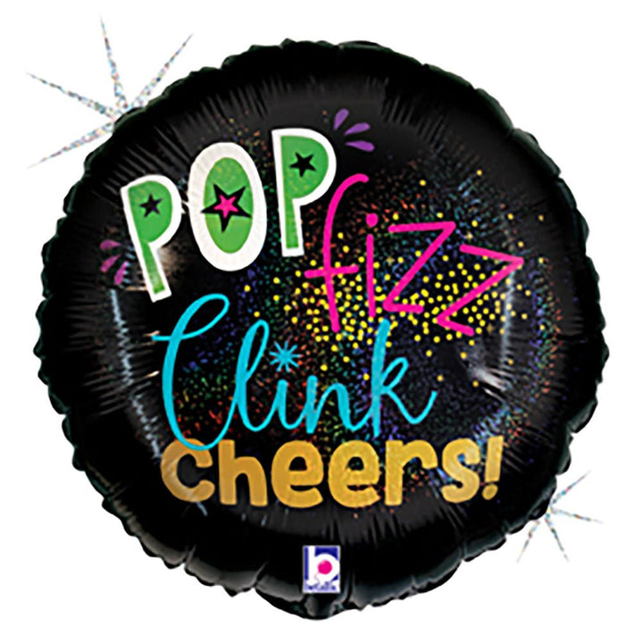 Pop Fizz New Year Mylar Balloon 18" - JJ's Party House: Birthday, Balloons & Custom Party Favors