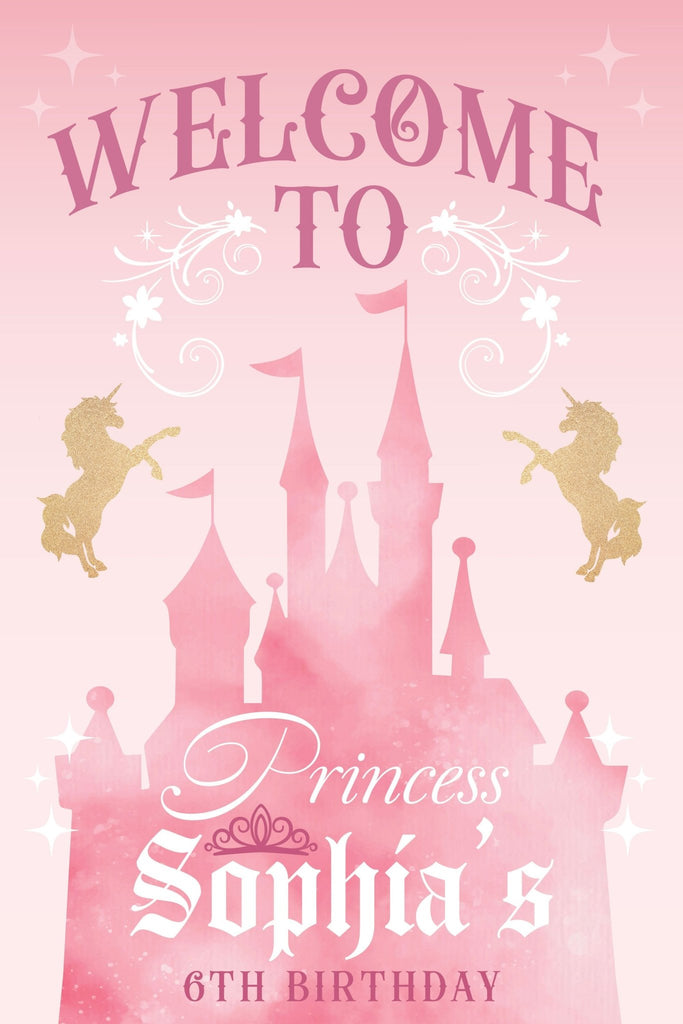 Pretty Princess Birthday Welcome Sign - JJ's Party House: Custom Party Favors, Napkins & Cups
