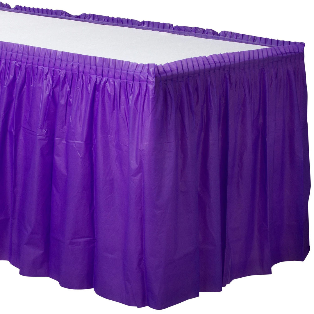 Purple Plastic Table Skirt 29In X 14Ft - JJ's Party House: Birthday, Balloons & Custom Party Favors