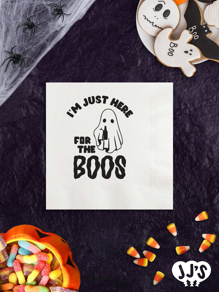 I'm Just Here for the Boos Halloween Personalized Halloween Napkins