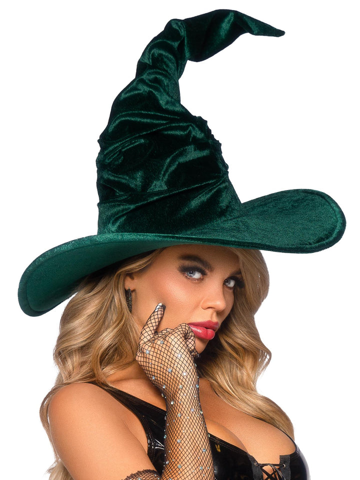 Velvet Ruched Witch Hat