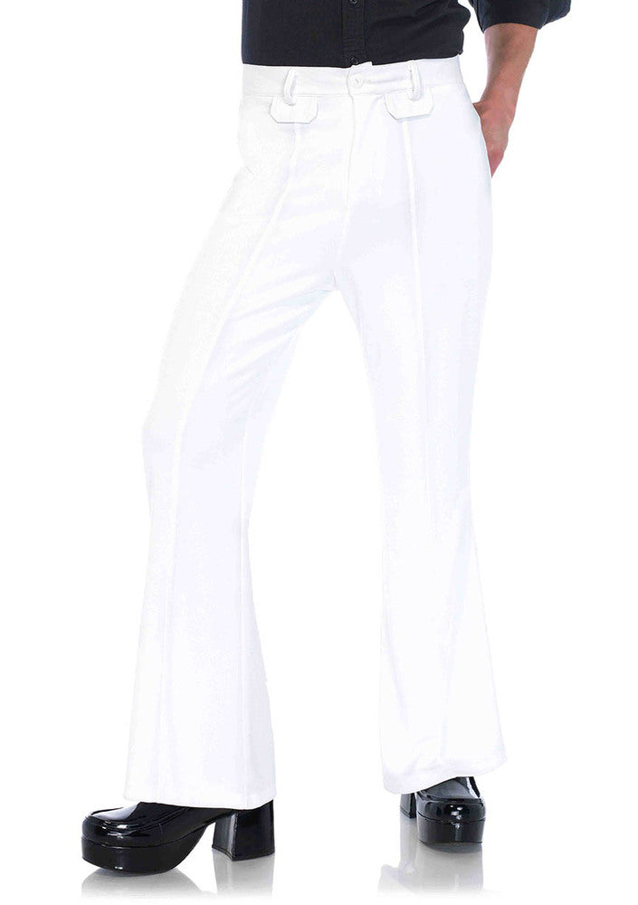 Mens Bell Bottom Pants LEG-86641 WHITE SMALL/MEDIUM