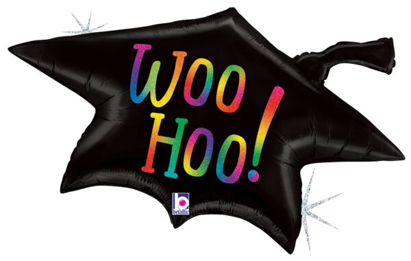 Rainbow Grad Cap Jumbo Mylar Balloons 33" - JJ's Party House McAllen, TX