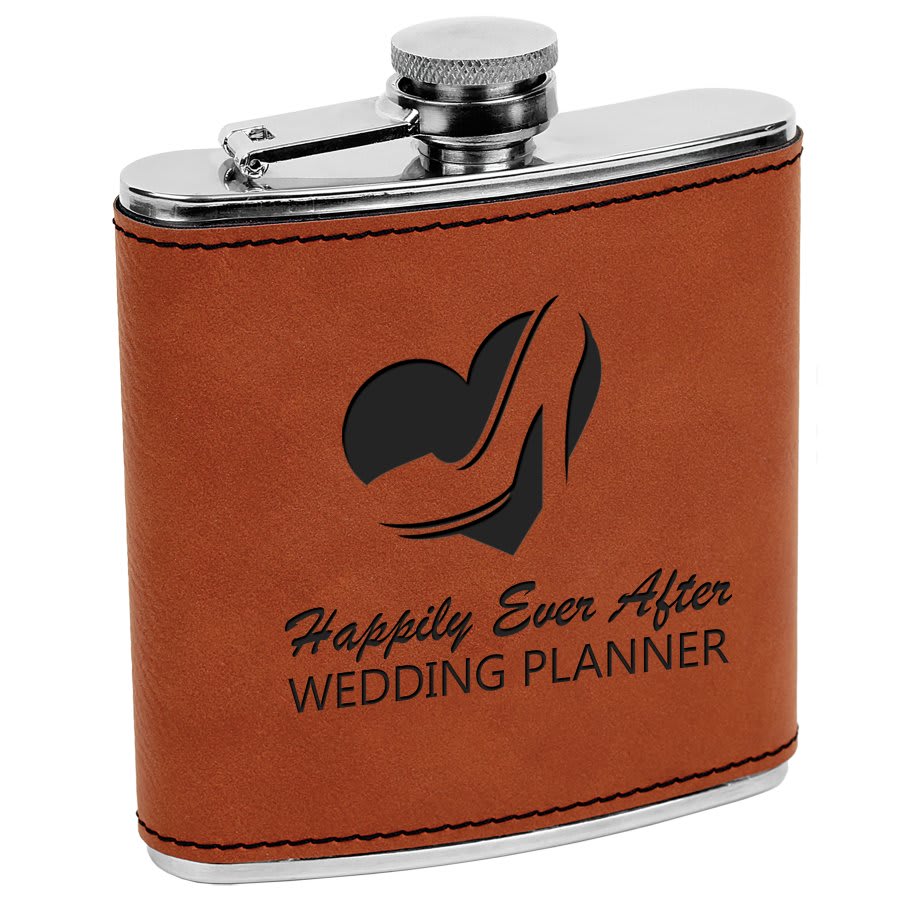 Rawhide Laserable Leatherette Stainless Steel Flask - JJ's Party House McAllen, TX
