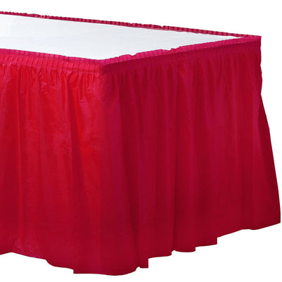 Red Tableskirt 29" x 14' - JJ's Party House: Custom Party Favors, Napkins & Cups