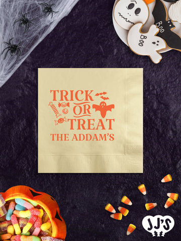 Trick or Treat Personalized Halloween Napkins