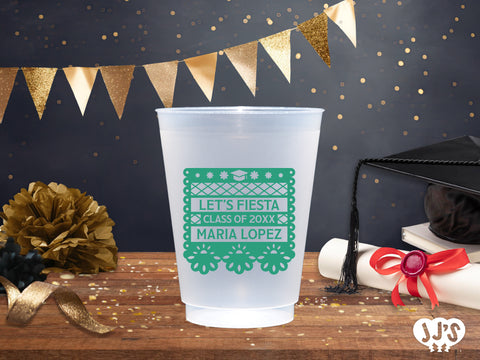 Let's Fiesta Personalized Graduation Frosted Cups