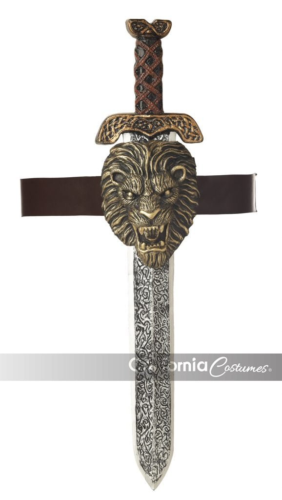 Roman Sword W/Gold Lion Sheath - JJ's Party House: Birthday, Balloons & Custom Party Favors