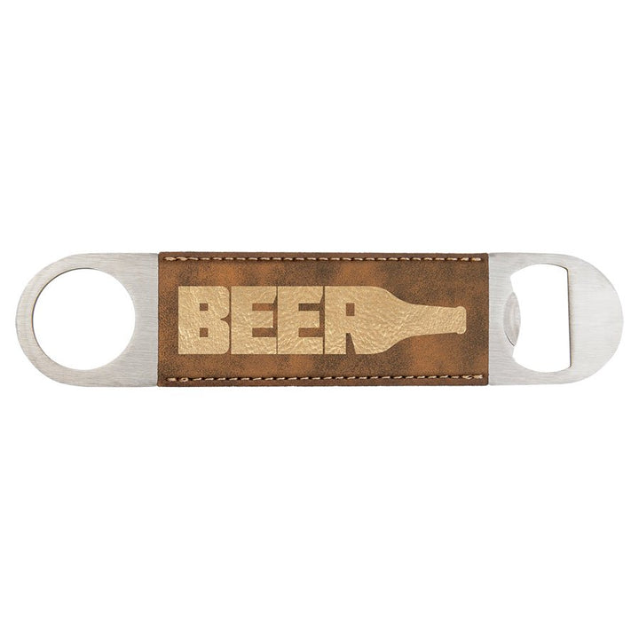Rustic/Gold Laserable Leatherette Bottle Opener - JJ's Party House: Birthday, Balloons & Custom Party Favors