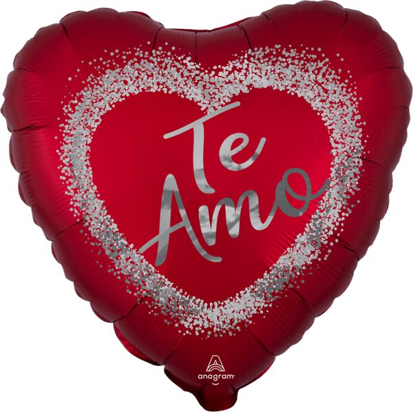 Satin Te Amo Red Burst Valentine's Mylar Balloon, 18" - JJ's Party House: Birthday, Balloons & Custom Party Favors