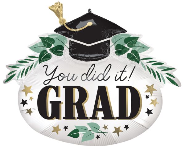 Satin You Did It Ivy Grad Jumbo Balloon 28" - JJ's Party House McAllen, TX