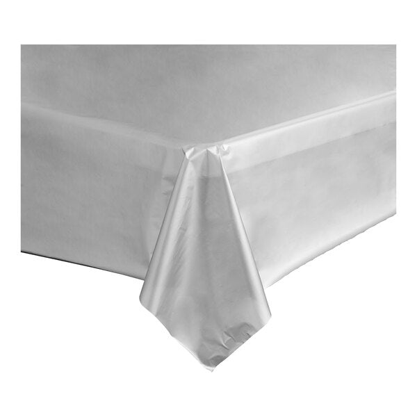 Silver Plastic Table Cover Roll 40" x 150' - JJ's Party House: Birthday, Balloons & Custom Party Favors