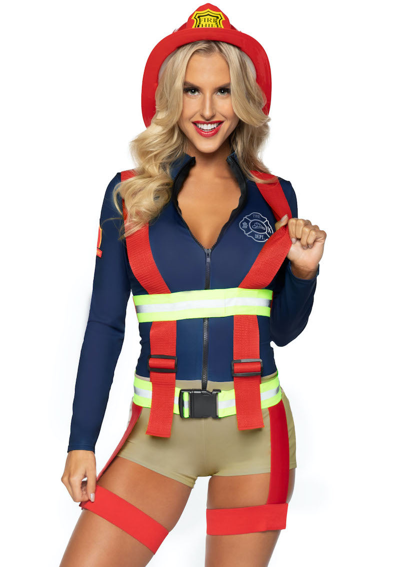 Womens Sexy Hot Zone Honey Firefighter Costume