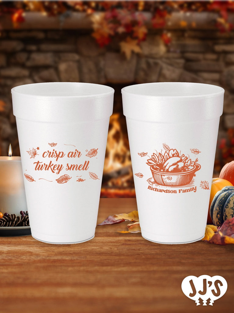 Smells Like Turkey Thanksgiving Custom Foam Cups - JJ's Party House: Birthday, Balloons & Custom Party Favors