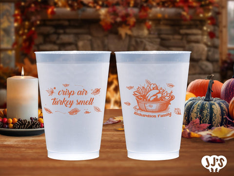 Smells Like Turkey Thanksgiving Custom Frosted Cups - JJ's Party House: Birthday, Balloons & Custom Party Favors