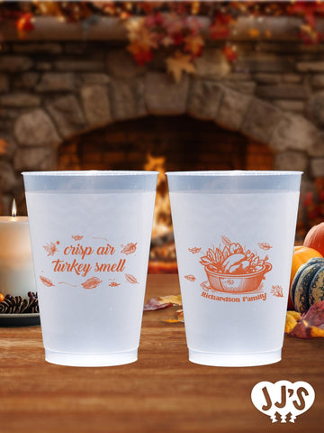 Smells Like Turkey Thanksgiving Custom Frosted Cups - JJ's Party House: Birthday, Balloons & Custom Party Favors