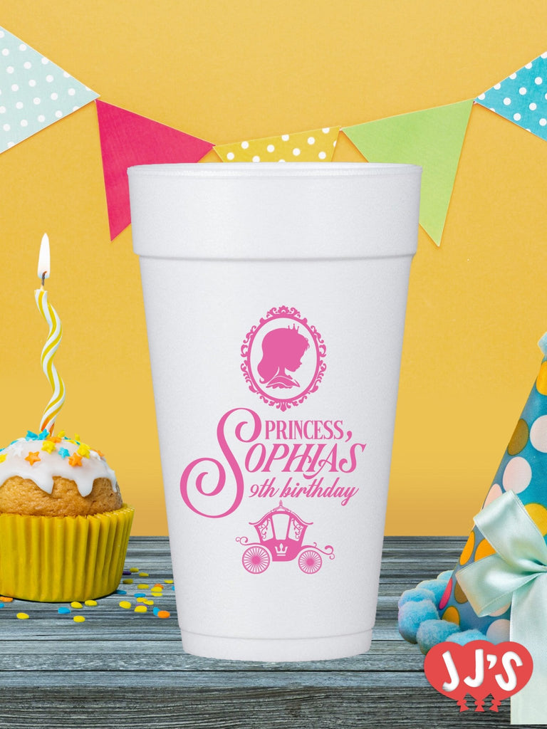 Storybook Princess Birthday Custom Foam Cups - JJ's Party House: Custom Party Favors, Napkins & Cups