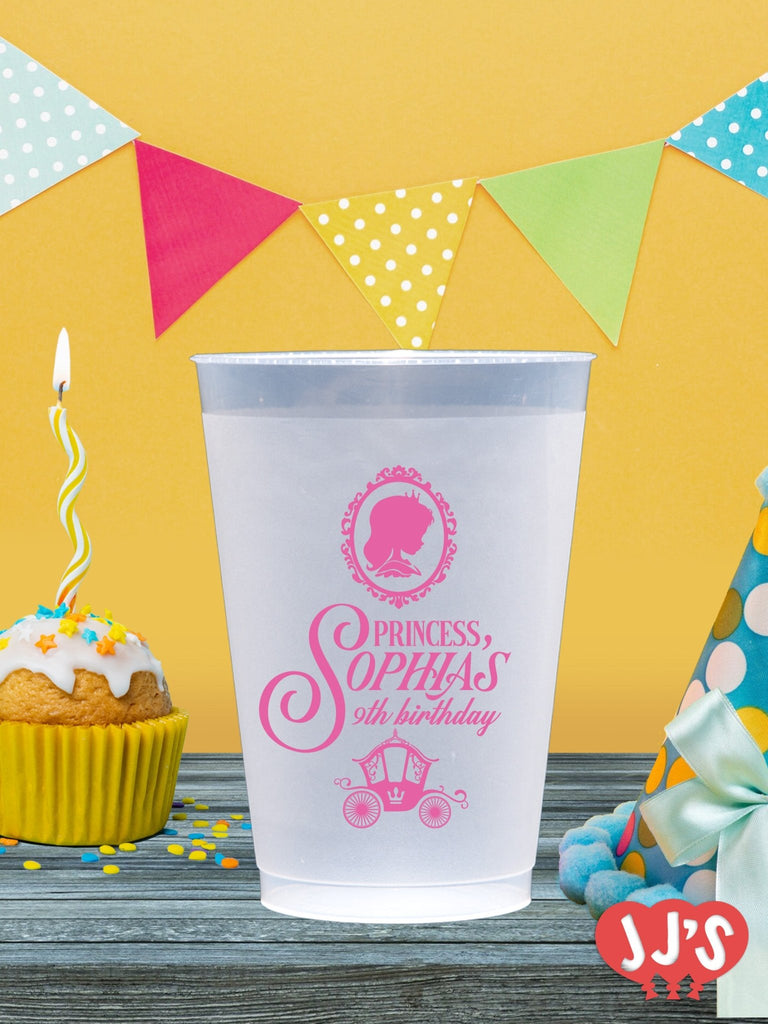 Storybook Princess Birthday Custom Frosted Cups - JJ's Party House: Custom Party Favors, Napkins & Cups