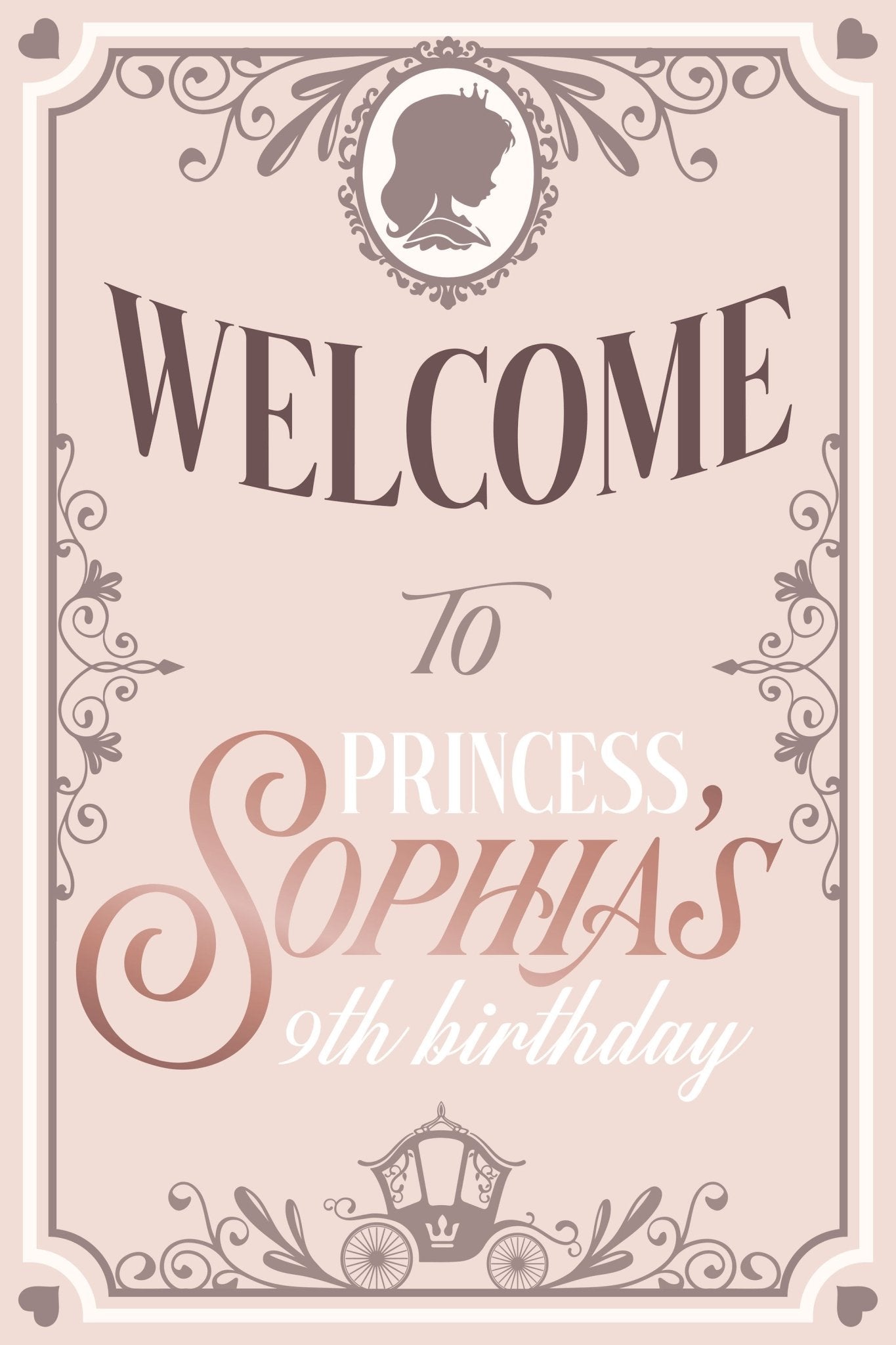 Storybook Princess Birthday Welcome Sign - JJ's Party House: Custom Party Favors, Napkins & Cups