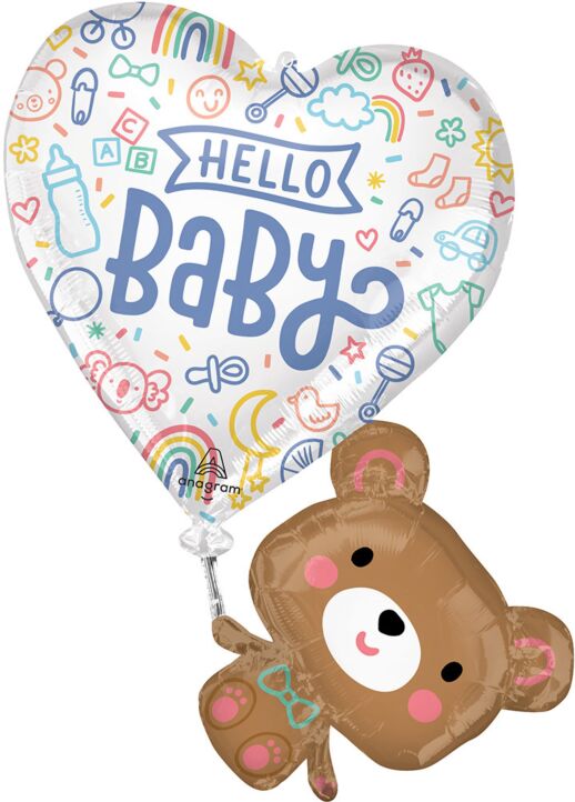 Sweet Baby Shapes Hello Baby Jumbo Mylar Balloon 31" - JJ's Party House McAllen, TX