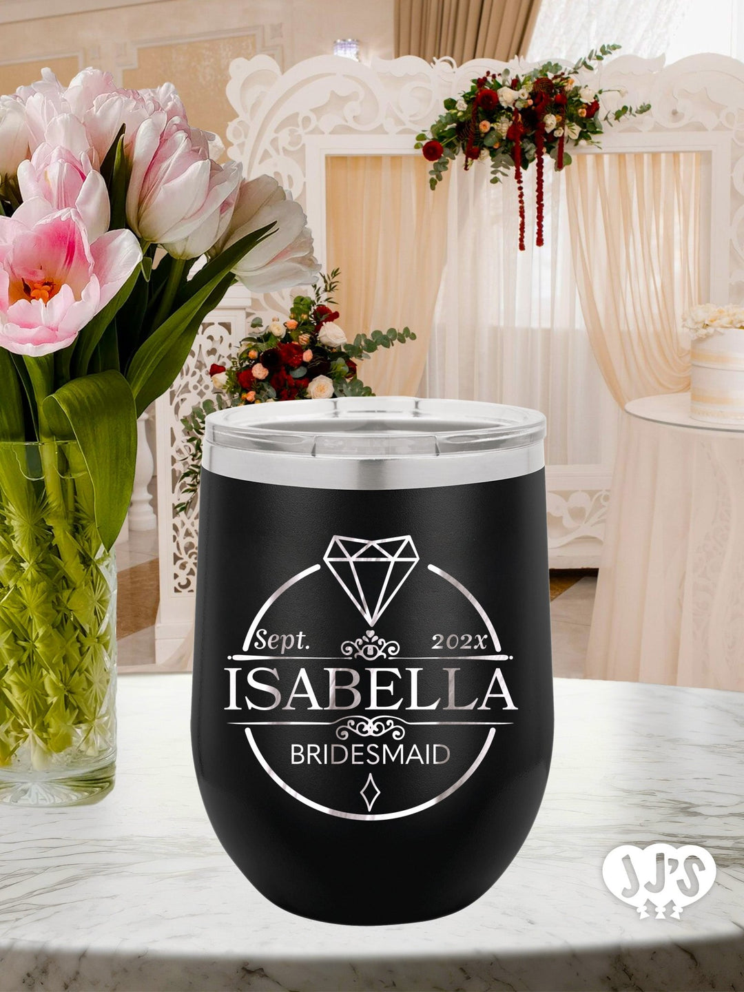 The Isabella Bridal Party Tumbler Favor - JJ's Party House: Custom Party Favors, Napkins & Cups